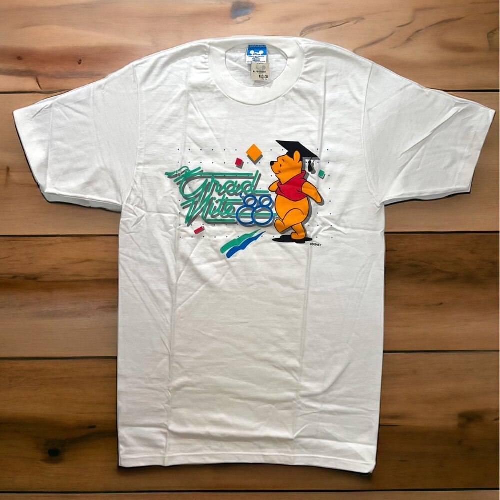 Vintage Disney Winnie the Pooh Grad Nite 1988 Graphic T-Shirt Medium with Tags